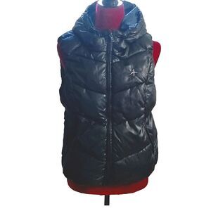 Hum Dreammaker Puffy Vest Hoodie Jacket Temptation Hum38 Sz S Black Blue Liner